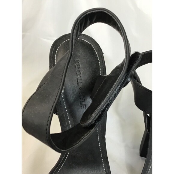 Kendall & Kylie Ankle Strap Sandals Sz. 8.5 Black Open toe Sandals Trendy  Chic - Picture 7 of 10